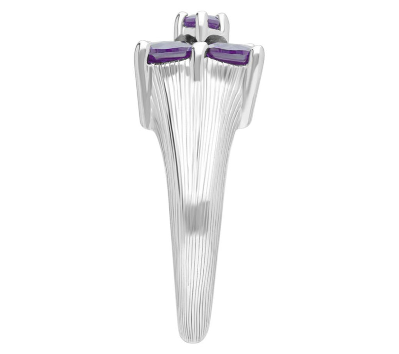 Ariva Sterling Silver 1.90 cttw Amethyst Ring — View 3