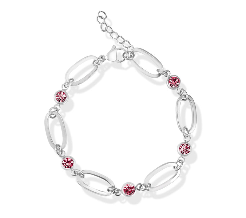 Steel by Design Birthstone Paperclip Link Tennis Bracelet — View 21