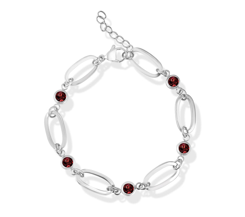 Steel by Design Birthstone Paperclip Link Tennis Bracelet — View 19