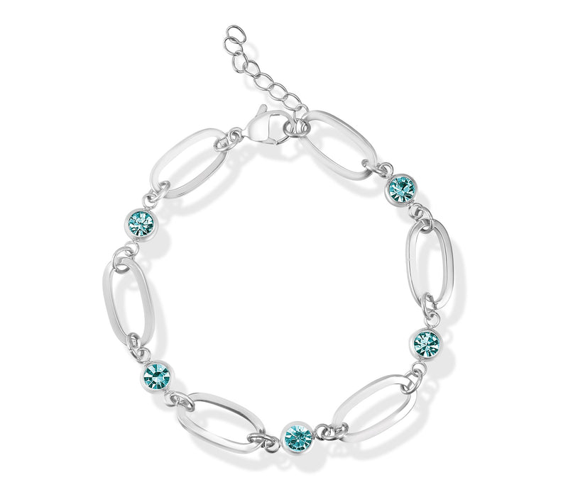 Steel by Design Birthstone Paperclip Link Tennis Bracelet — View 5