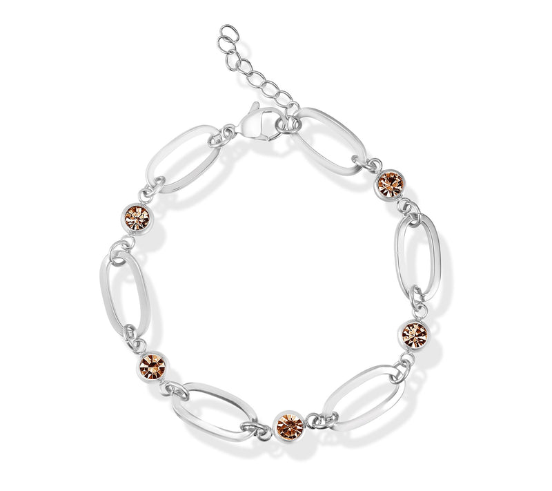 Steel by Design Birthstone Paperclip Link Tennis Bracelet — View 25