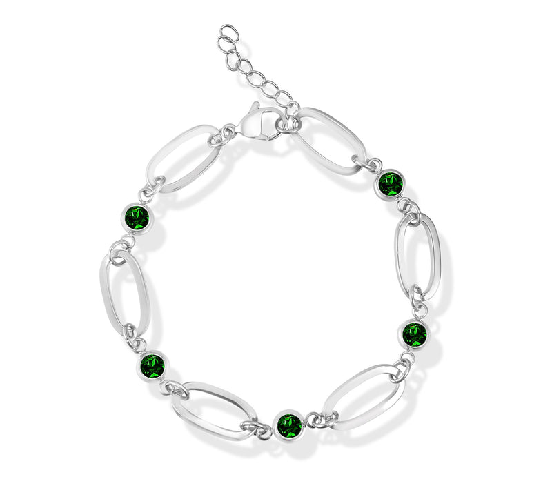 Steel by Design Birthstone Paperclip Link Tennis Bracelet — View 9