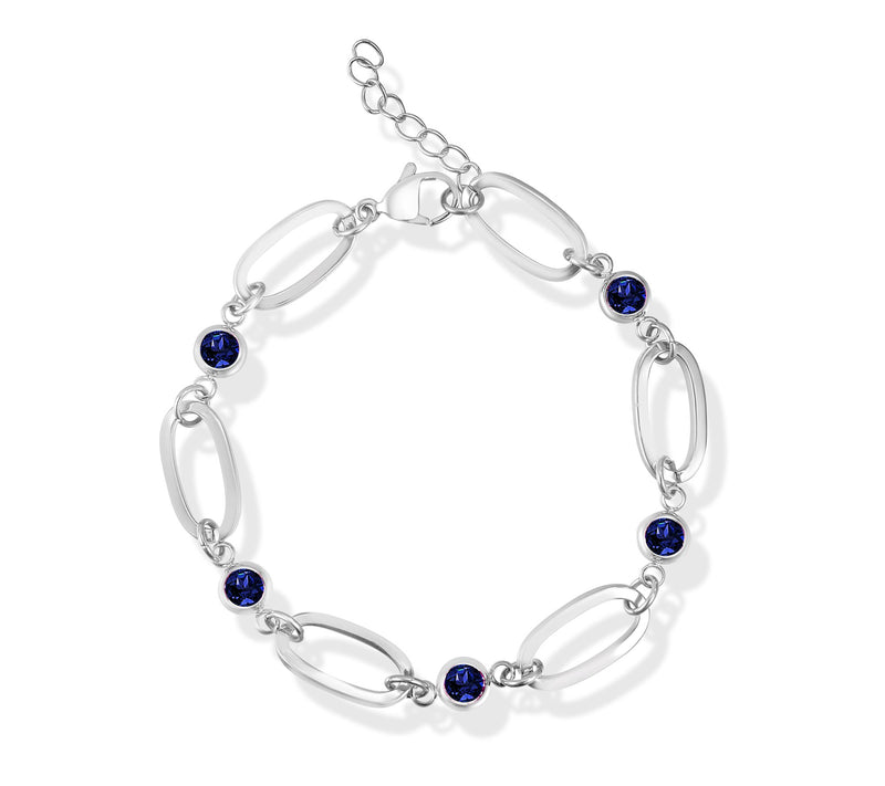 Steel by Design Birthstone Paperclip Link Tennis Bracelet — View 23