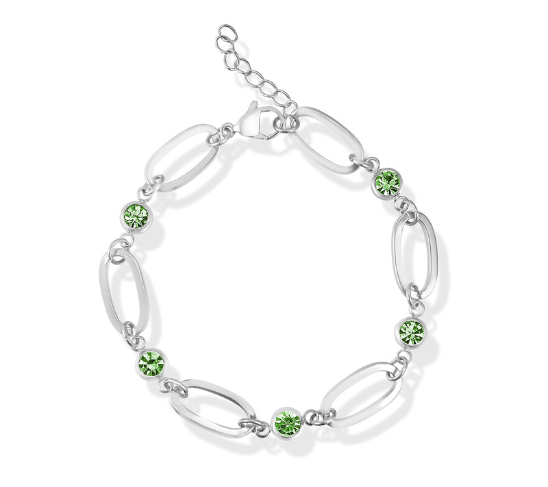 Steel by Design Birthstone Paperclip Link Tennis Bracelet — View 17