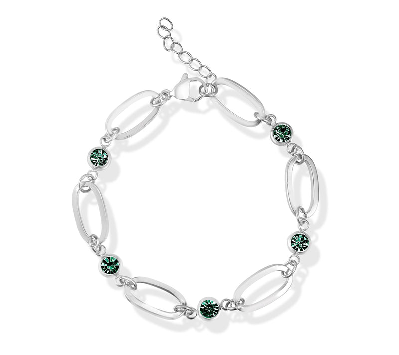Steel by Design Birthstone Paperclip Link Tennis Bracelet — View 15