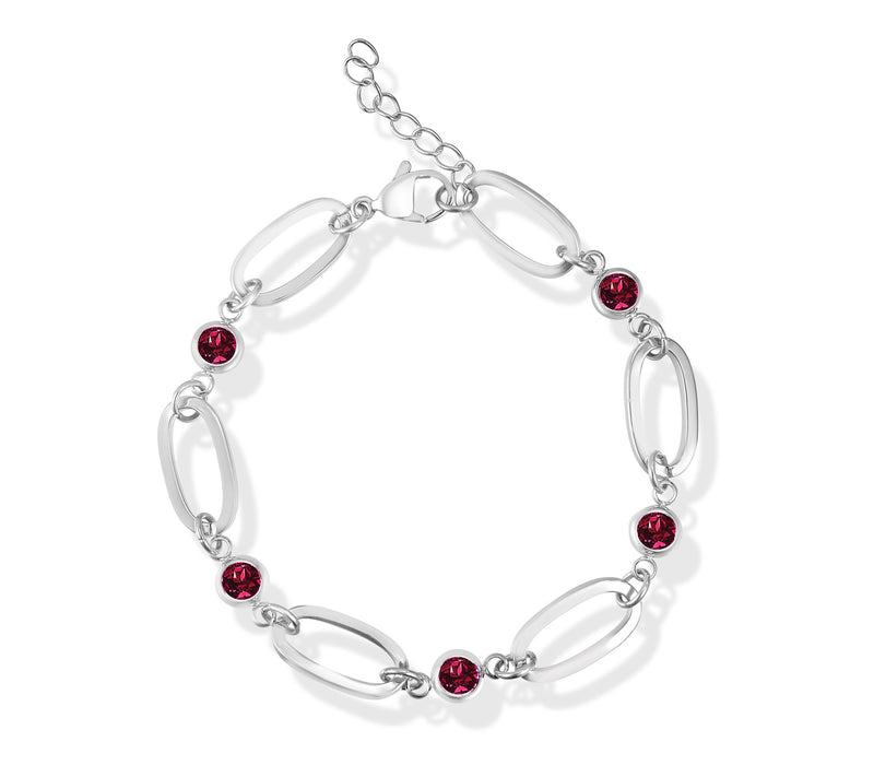 Steel by Design Birthstone Paperclip Link Tennis Bracelet — View 13