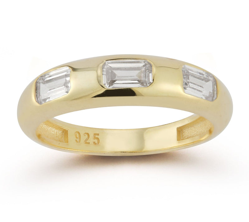 Sterlina Silver Emerald-Cut Band Ring, Sterling — View 5