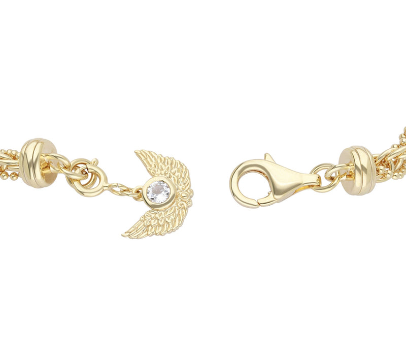 Goddaughters 14K Clad White Topaz Angel Wing Bracelet — View 3