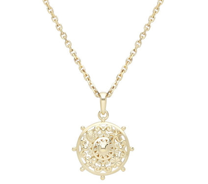 Goddaughters 14K-Clad Goddess Dharma Wheel Pend ant with Chain