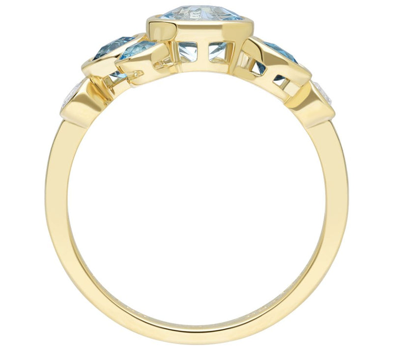 Ariva 14K Gold Blue Topaz & Diamond Accent Ring — View 2