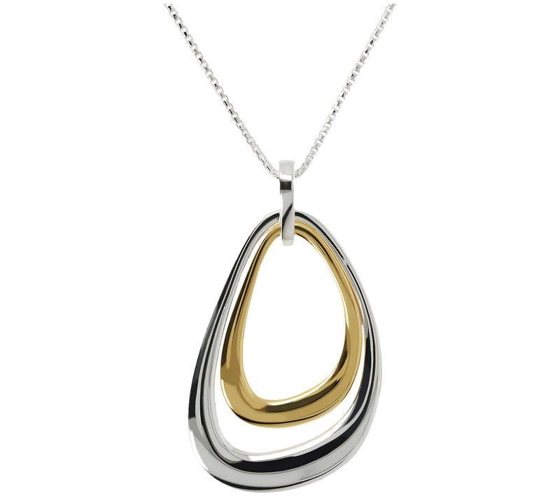 Louis Dell'Olio Sterling Double Free Form Pendant w/ Chain — View 5