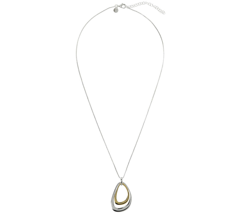 Louis Dell'Olio Sterling Double Free Form Pendant w/ Chain — View 8