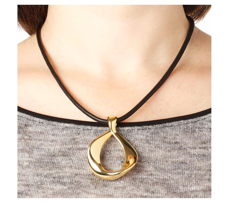 Louis Dell'Olio Sterling Bold Twisted Wave Pendant w/ Cord — View 7