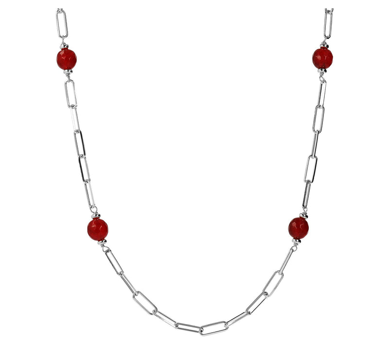 Louis Dell'Olio Gemstone Bead Paperclip Link Necklace — View 5