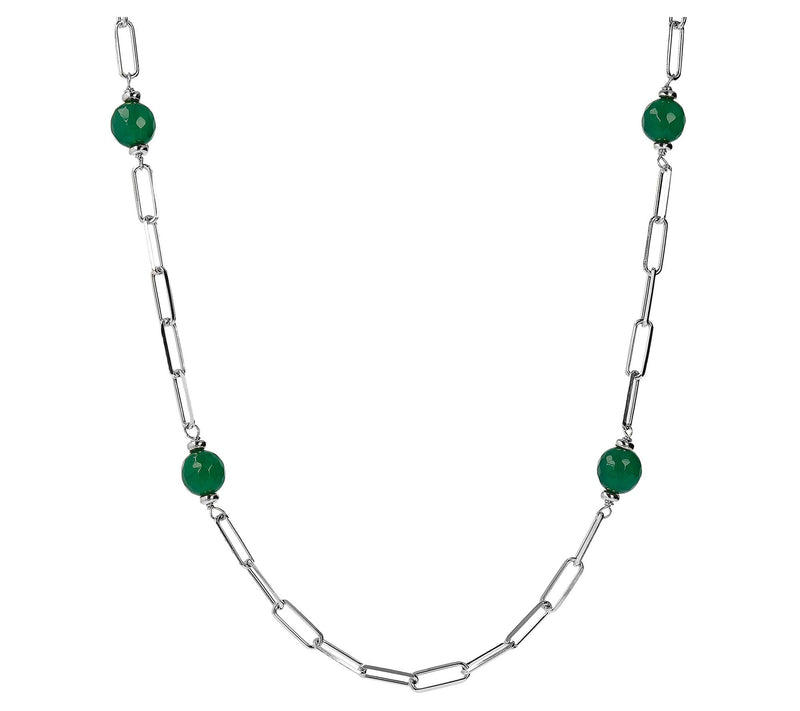 Louis Dell'Olio Gemstone Bead Paperclip Link Necklace — View 3