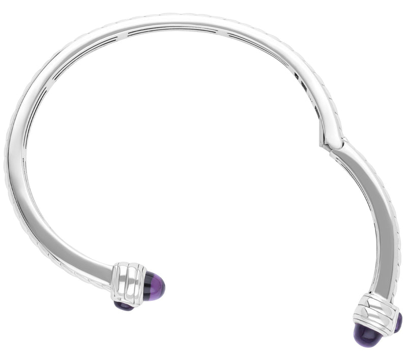 Tiffany Kay Studios Sterling Silver Amethyst Herringbone Cuff — View 2