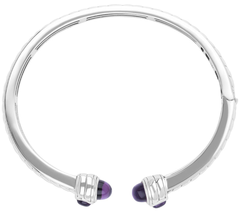 Tiffany Kay Studios Sterling Silver Amethyst Herringbone Cuff — View 3