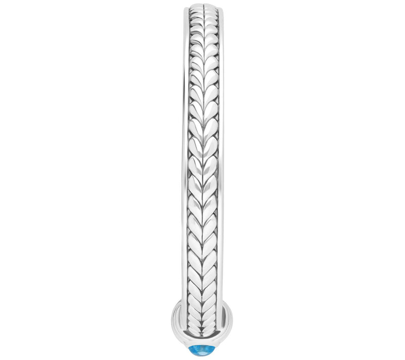 Tiffany Kay Studio Sterling Silver Blue Topaz Herringbone Cuff — View 4