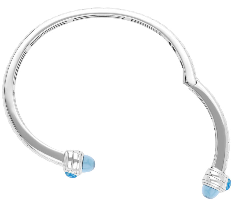Tiffany Kay Studio Sterling Silver Blue Topaz Herringbone Cuff — View 2
