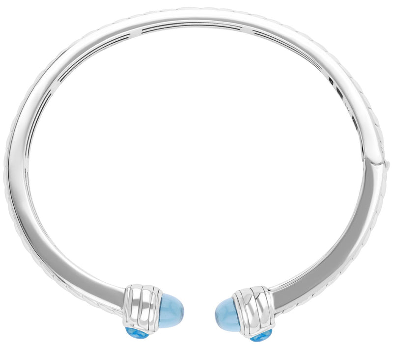 Tiffany Kay Studio Sterling Silver Blue Topaz Herringbone Cuff — View 3