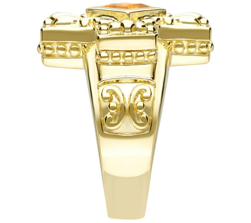 Elyse Ryan 14K Gold Clad Citrine Cross Ring — View 2