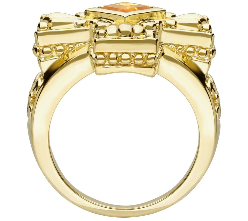 Elyse Ryan 14K Gold Clad Citrine Cross Ring — View 3