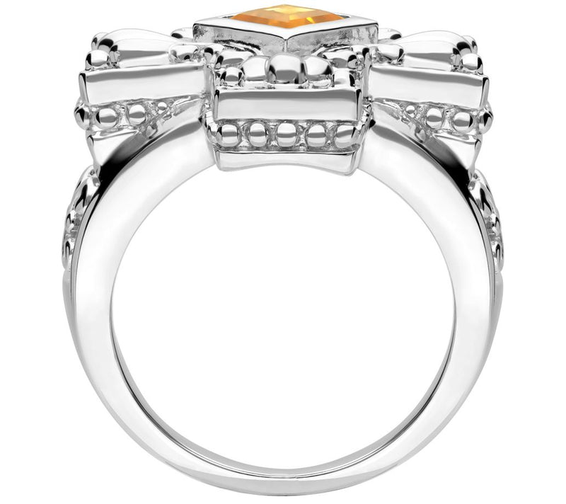 Elyse Ryan Silver & Citrine Cross Ring — View 3