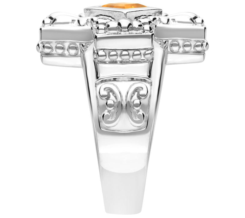 Elyse Ryan Silver & Citrine Cross Ring — View 2