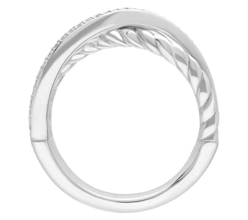 Ariva Sterling Silver White Topaz Rope Band Ring — View 2