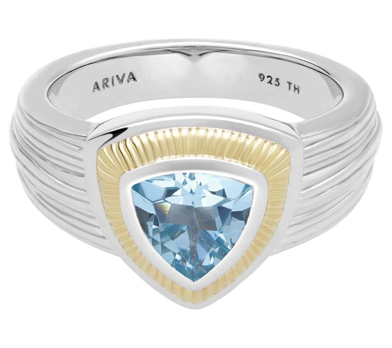 Ariva Sterling Silver & 18K Gold Clad Blue Topaz Ring — Main view