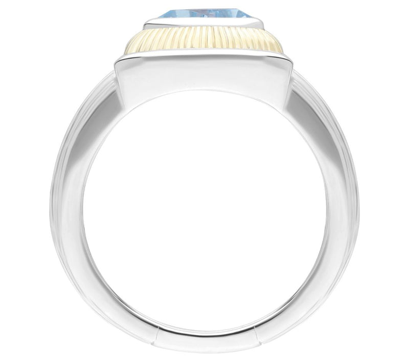 Ariva Sterling Silver & 18K Gold Clad Blue Topaz Ring — View 2
