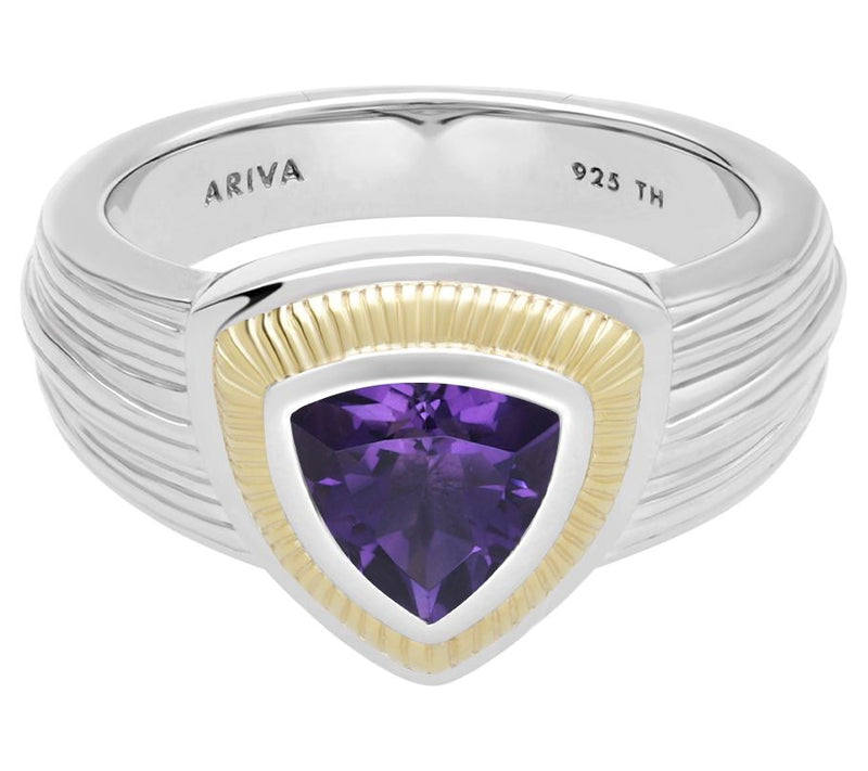 Ariva Sterling Silver & 18K Gold Clad Amethyst Ring — Main view