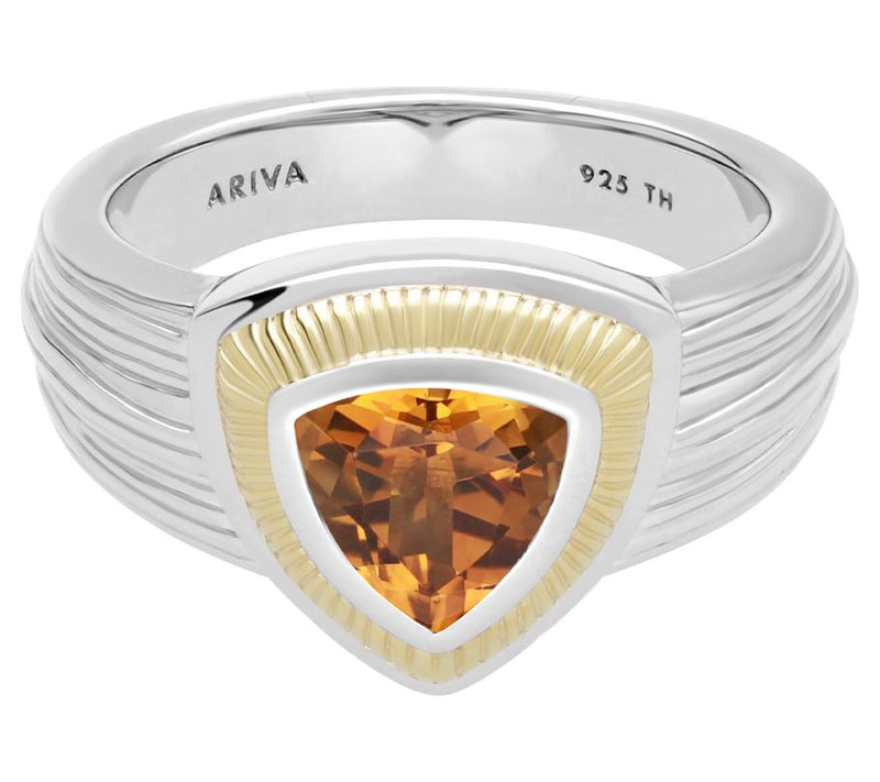 Ariva Sterling Silver & 18K Gold Clad Citrine Ring — Main view