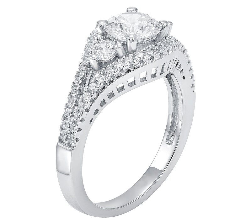 Diamonique 0.50 cttw Engagement Ring, Sterling Silver — View 4