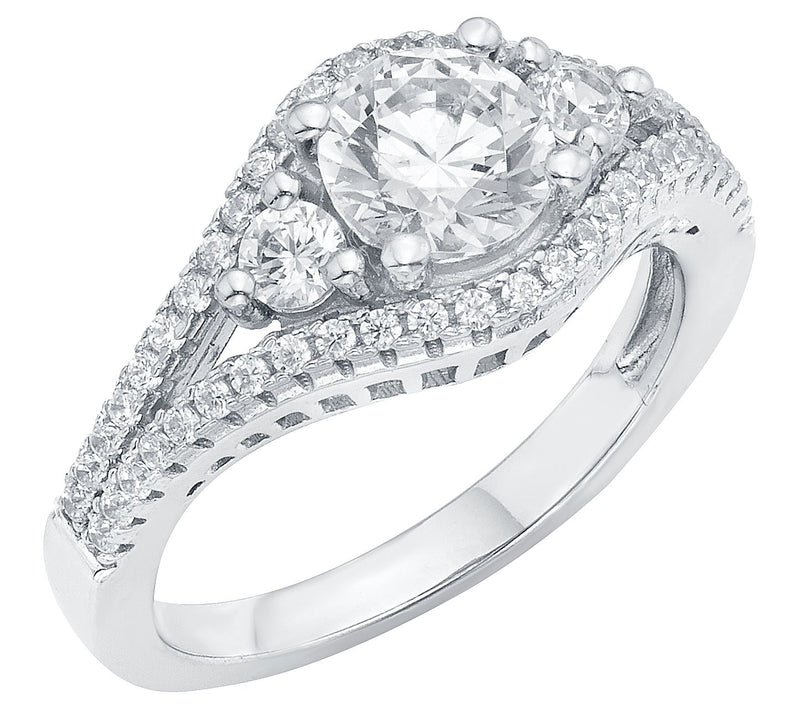 Diamonique 0.50 cttw Engagement Ring, Sterling Silver — View 5