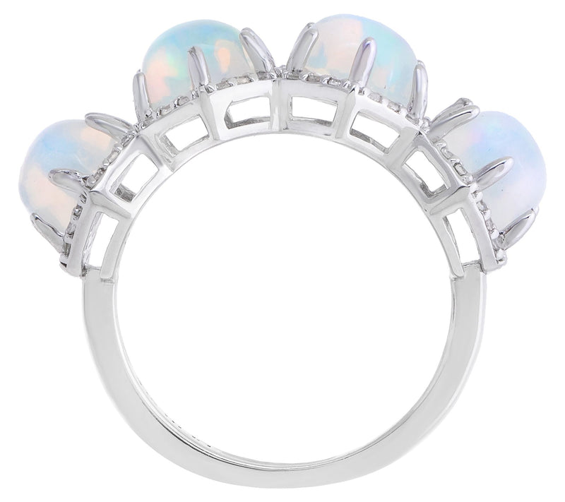 Affinity Gems Ethiopian Opal & White Zircon Ring, Sterling — View 3