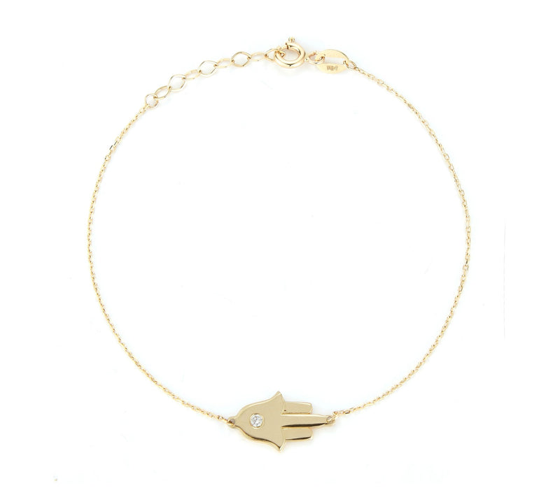 Luminosa Gold Diamond Accent Hamsa Bracelet, 14K — View 5
