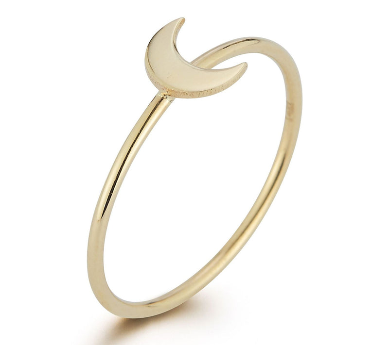 Luminosa Gold Crescent Moon Ring, 14K — View 4