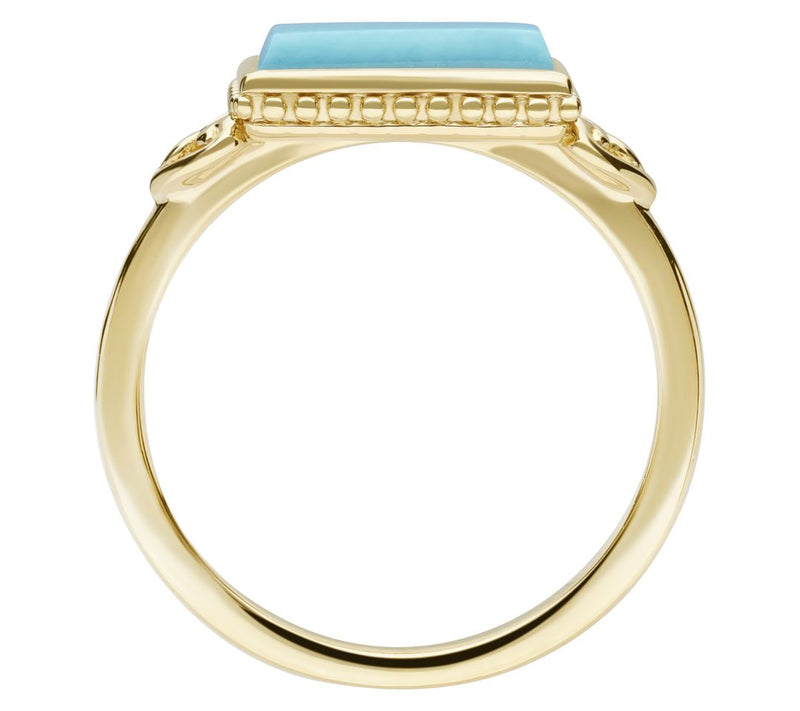 Elyse Ryan 14K Gold Clad Turquoise Ring — View 2