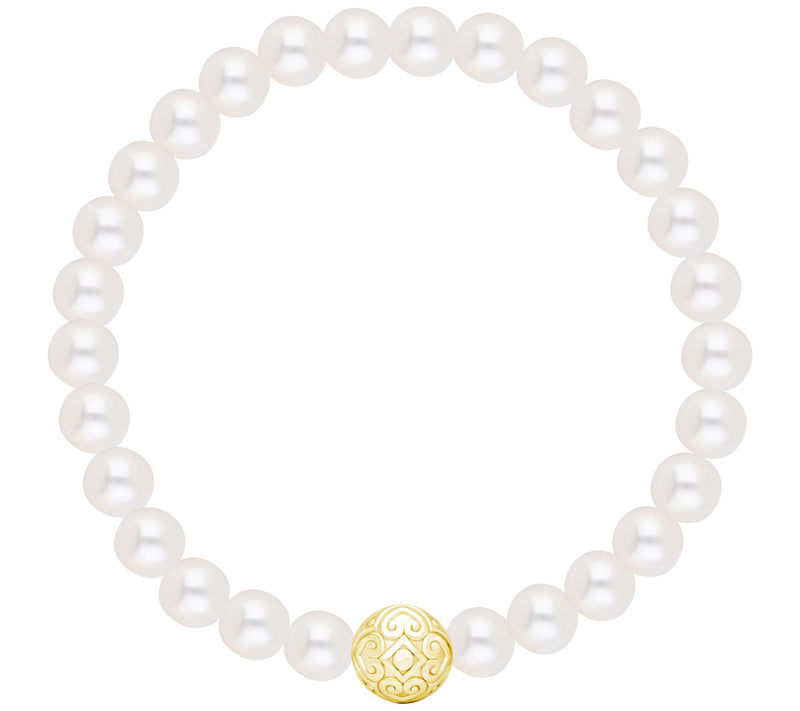 Elyse Ryan 14K Gold Clad Pearl Bracelet — View 3