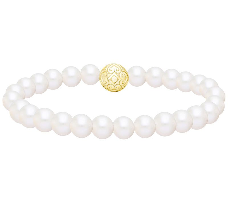 Elyse Ryan 14K Gold Clad Pearl Bracelet — View 2