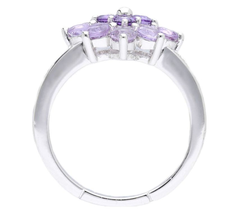 Ariva Sterling Silver Amethyst Dahlia Ring — View 2