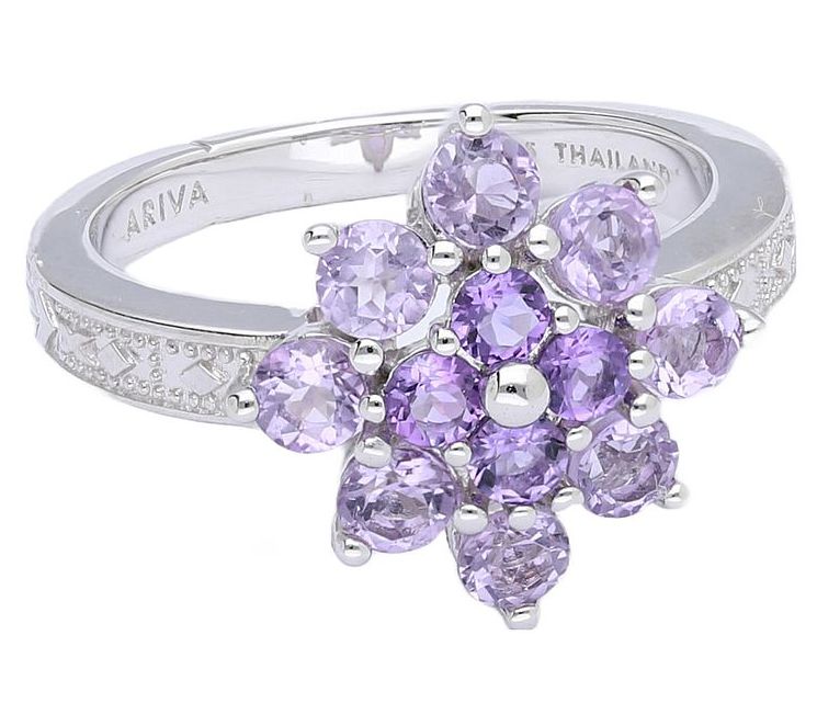 Ariva Sterling Silver Amethyst Dahlia Ring — Main view
