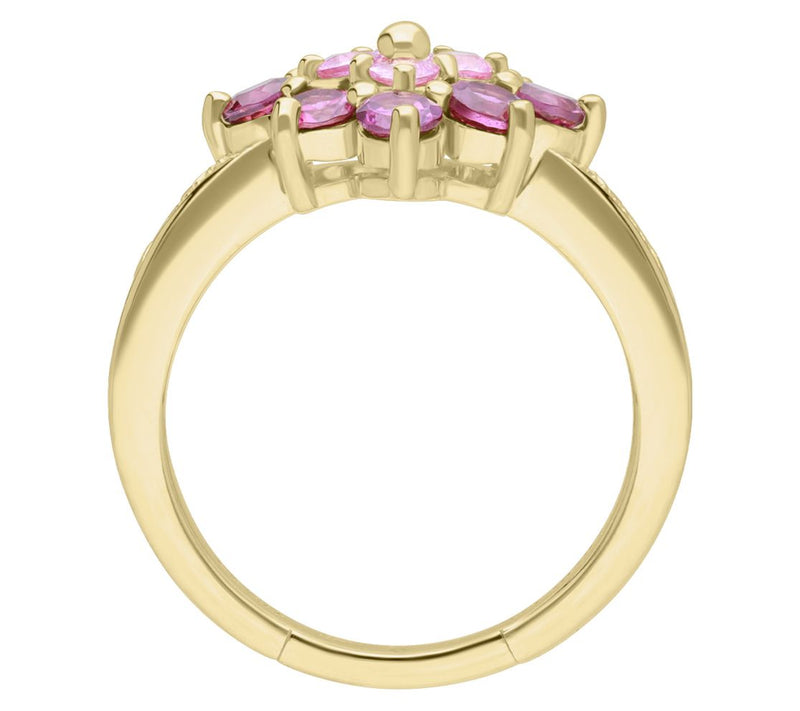Ariva 18K Gold Clad Rhodolite Dahlia Ring — View 2