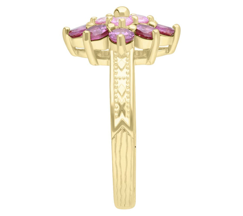 Ariva 18K Gold Clad Rhodolite Dahlia Ring — View 3