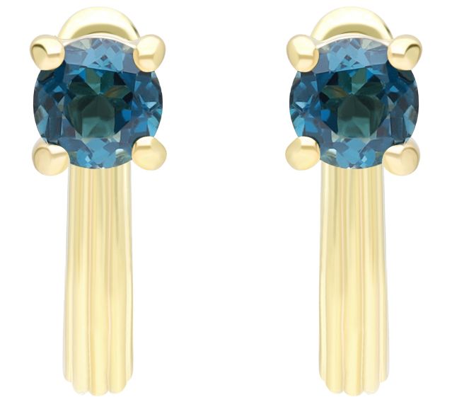 Ariva 18K Gold Clad Gemstone Huggie Hoop Earrings — View 5