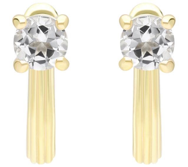 Ariva 18K Gold Clad Gemstone Huggie Hoop Earrings — View 9
