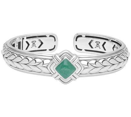 Tiffany Kay Studio Sterling Silve Aventurine He rringbone Cuff