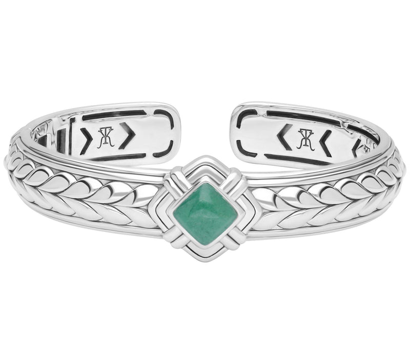 Tiffany Kay Studio Sterling Silve Aventurine He rringbone Cuff — Main view
