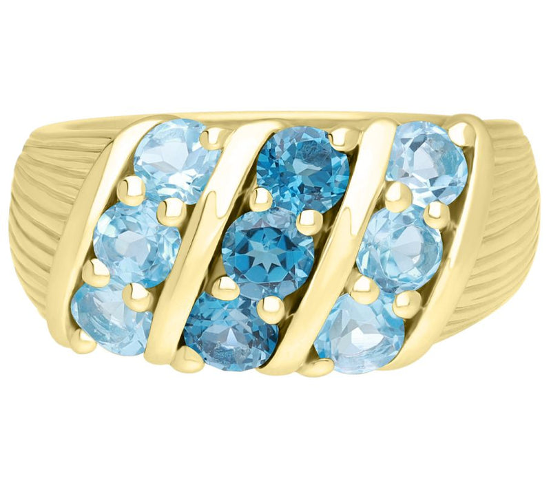 Ariva Sterling Silver Blue Topaz Trio Ring — View 5